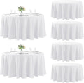 Fokitut 6 Pack Round Tablecloth 120 in - Stain Resistant, Wrinkle Free