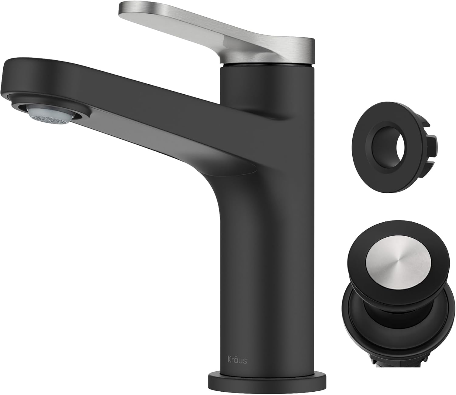 KRAUS Indy Single Handle Bathroom Sink Faucet in Brushed Nickel