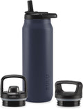 ZULU Base 40oz Stainless Steel Water Bottle - 3 Lids, Cold 24+ hrs