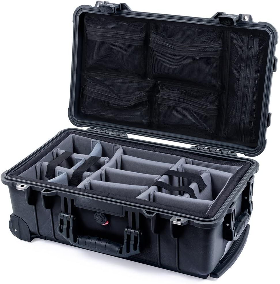 Pelican 1510 Case with Grey Dividers & Mesh Organizer for Travel