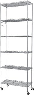 6-Tier Storage Shelf Wire Shelving Unit - Tall Adjustable Rack