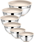 LIANYU 6 Piece Mixing Bowls Set with Airtight Lids for Kitchen