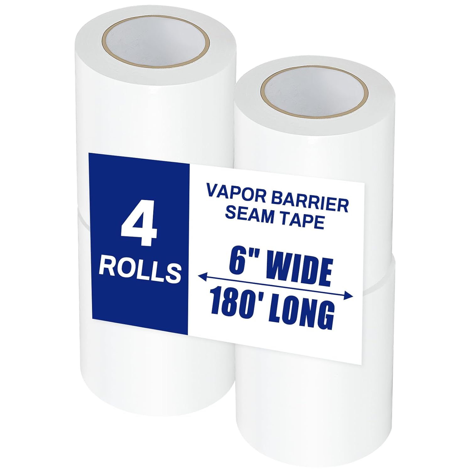 4 Roll White Vapor Barrier Tape for Insulation Repairs and Seams