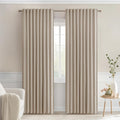 Taupe Back Tab Blackout Curtains 84 in Length 2 Panels Set - Room