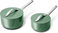 Caraway Nonstick Ceramic Sauce Pans Duo - Sage - Easy-Clean Pots