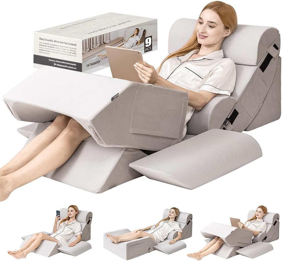 9PCS Orthopedic Bed Wedge Pillow Set for Recovery and Comfort