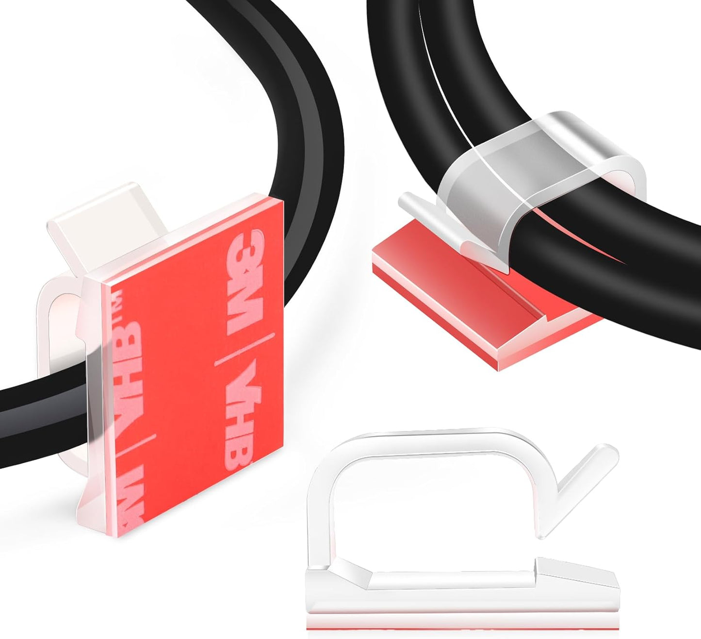 Clear Adhesive Cable Clips - Organize Wires Easily!