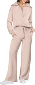 ANRABESS Women 2 Piece Outfits 2025 Fall Wide Leg Lounge (Style CRF8)