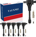 Ignition Coil UF550 and Spark Plugs 1406 Compatible with 3.5 V6 - Set