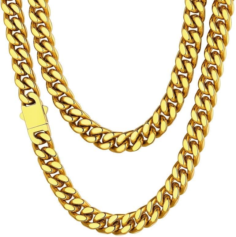 ChainsHouse Stainless Steel Mens Cuban Link Chain Necklace Gift