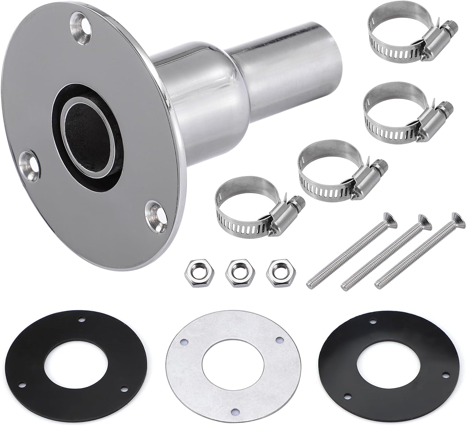 316 Stainless Steel Thru Hull Exhaust Fitting for 24mm Hose - Diesel Heaters