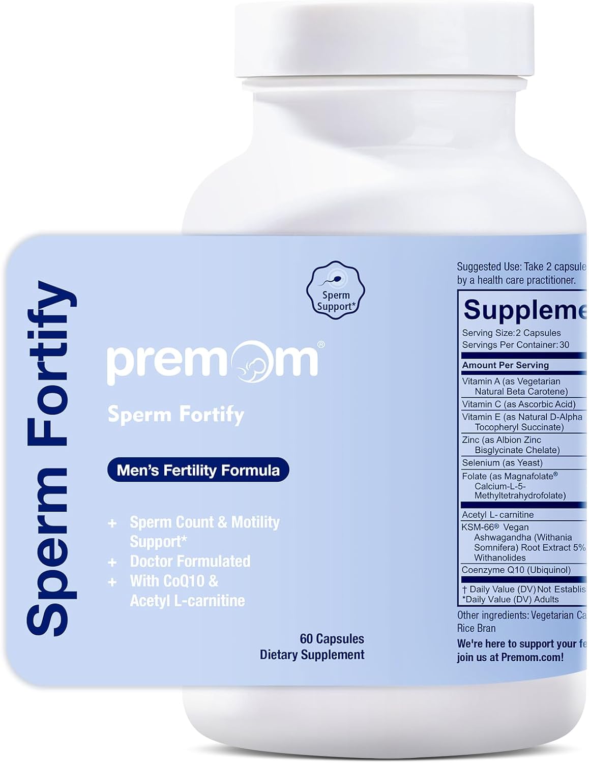 Premom Sperm Fortify Male Fertility Supplements for Men