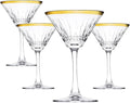 Pasabahce Vintage Golden Touch Martini Glasses Set of 4 - Elegant