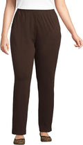 Women's Relaxed Fit High Rise Cotton Knit Pull-On Pants - Soft Comfort