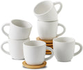 Hasense Cappuccino Cups with Saucers - Ideal 6 oz Espresso Set