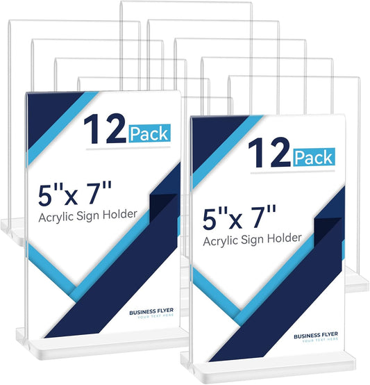 5x7 Acrylic Sign Holder 10 Pack for Menus and Flyers Display