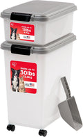 IRIS USA Dog Food Storage Container Combo - Airtight Stackable Set