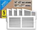 Fits 14x6 Duct Opening Steel Return Air Grille for HVAC Use
