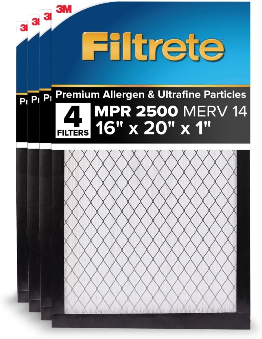 Filtrete 16x20x1 AC Furnace Air Filter, MERV 14, 4-Pack