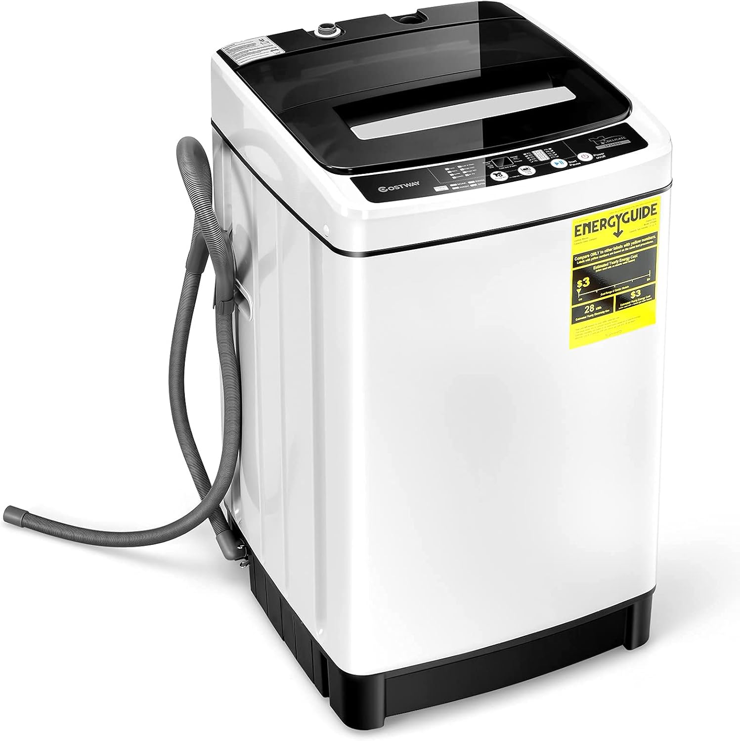 Costway 11Lbs Full-automatic Washer, 8 Programs, Compact Laundry Spinner