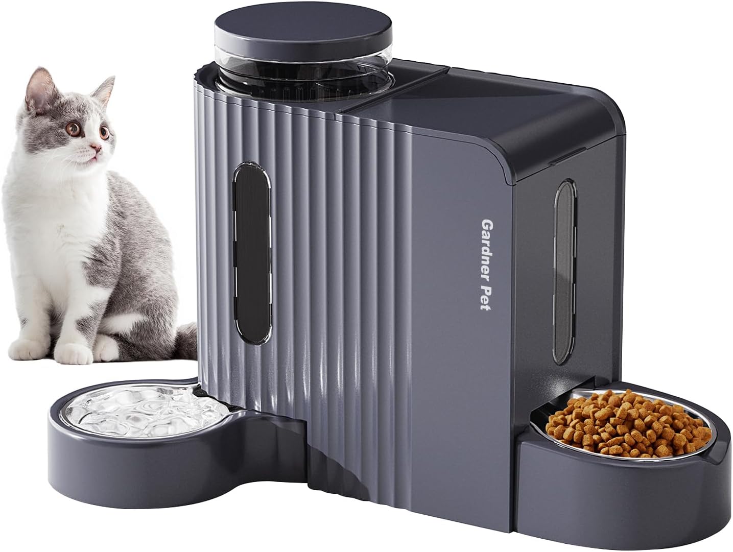 Automatic Gravity Cat Food Feeder and Water Dispenser Set