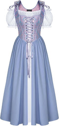 Renaissance Corset Dress for Women - Puff Sleeve Medieval Set