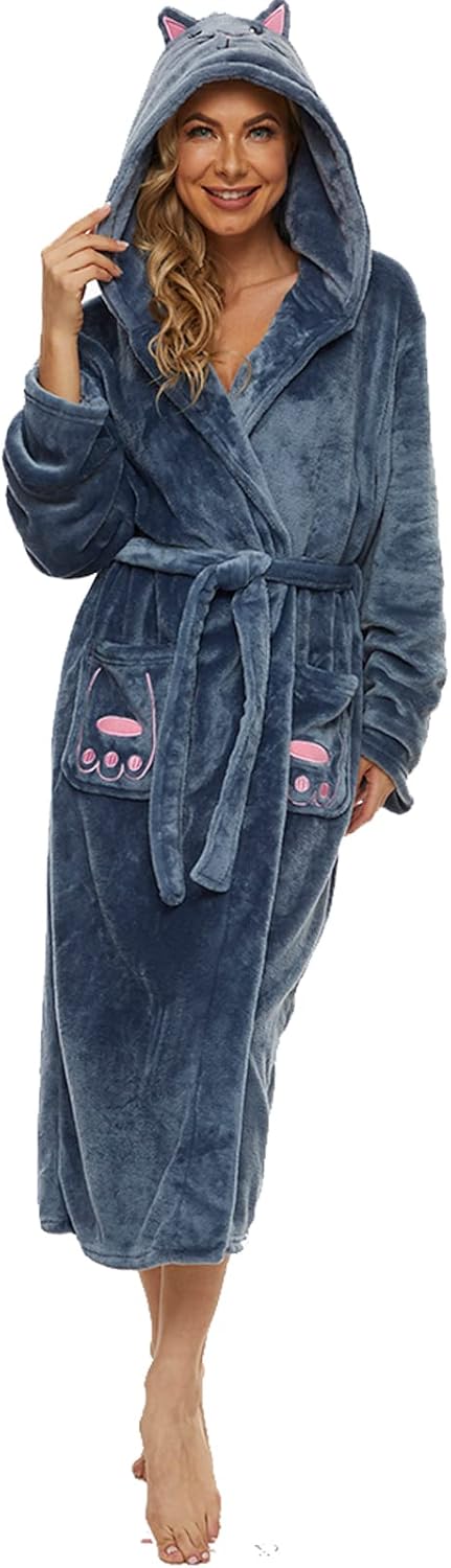 ccko Plush Robes for Women - Soft Warm Fleece Bathrobe