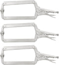 3 Pack 18 in C Clamp Locking Pliers - Adjustable Nickel Plated Set