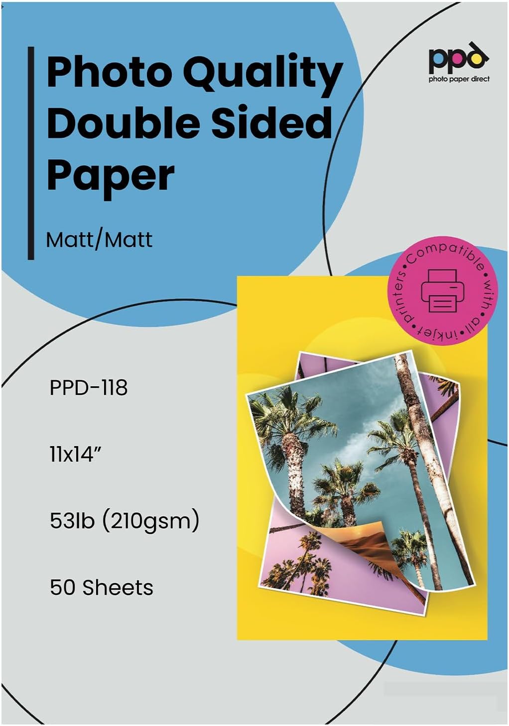 PPD Double Sided Photo Paper 11 x 14 for Inkjet Printers
