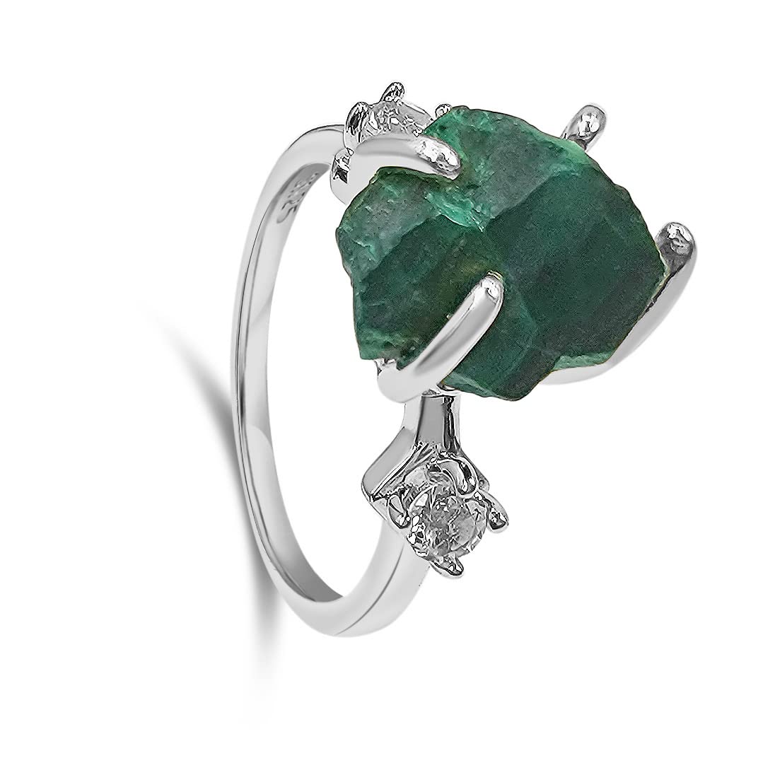 Real Raw Crystal Ring Birthstone Jewelry Gift for Her Unique