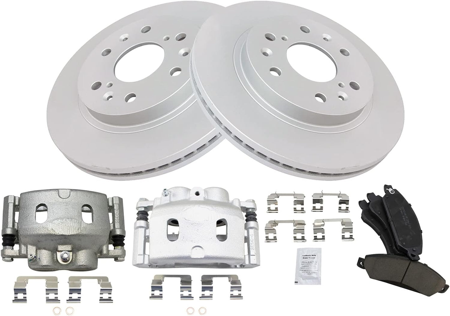 TRQ Front Brake Calipers with Ceramic Pads & Rotors for Sierra