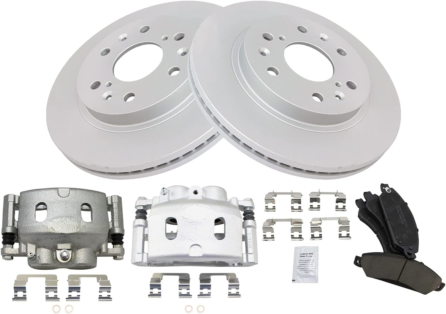 TRQ Front Brake Calipers with Ceramic Pads & Rotors for Sierra