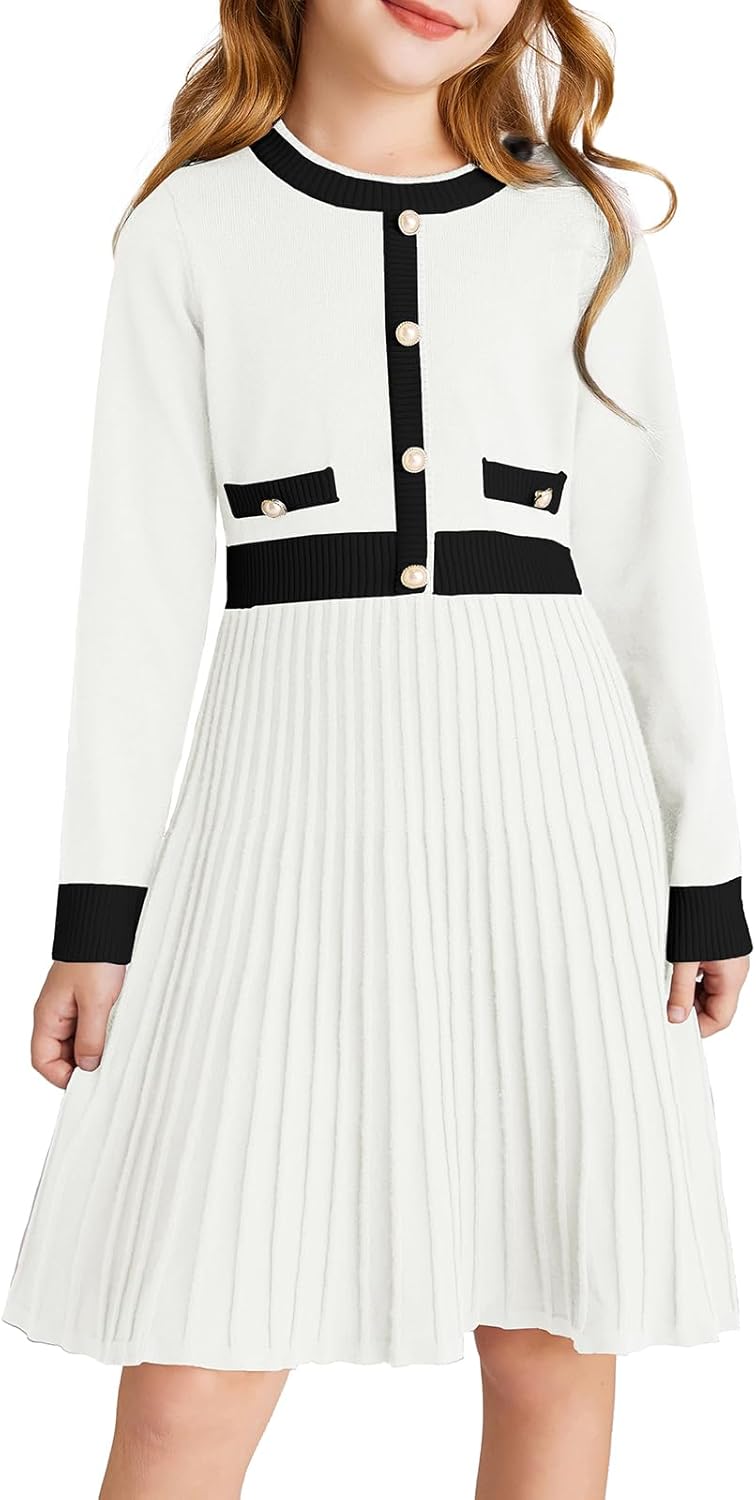 GRACE KARIN Girls Sweater Fall Dress for Stylish Young Fashionistas