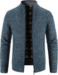 Men's Sweater Cardigan Large Size Warm Knit Jacket - Stand Collar Slim