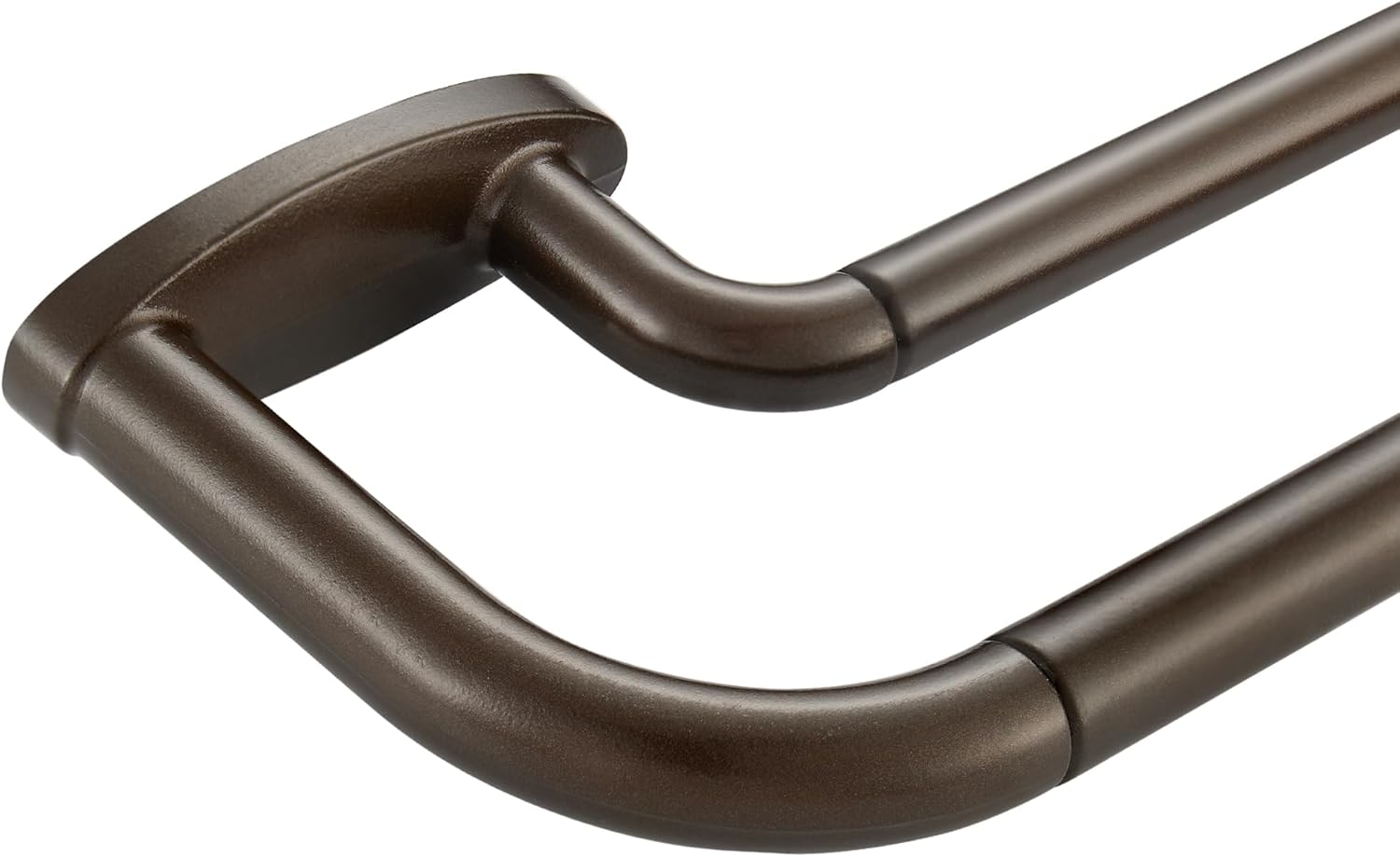 Double Curtain Rods in Dark Bronze for Room Darkening Windows