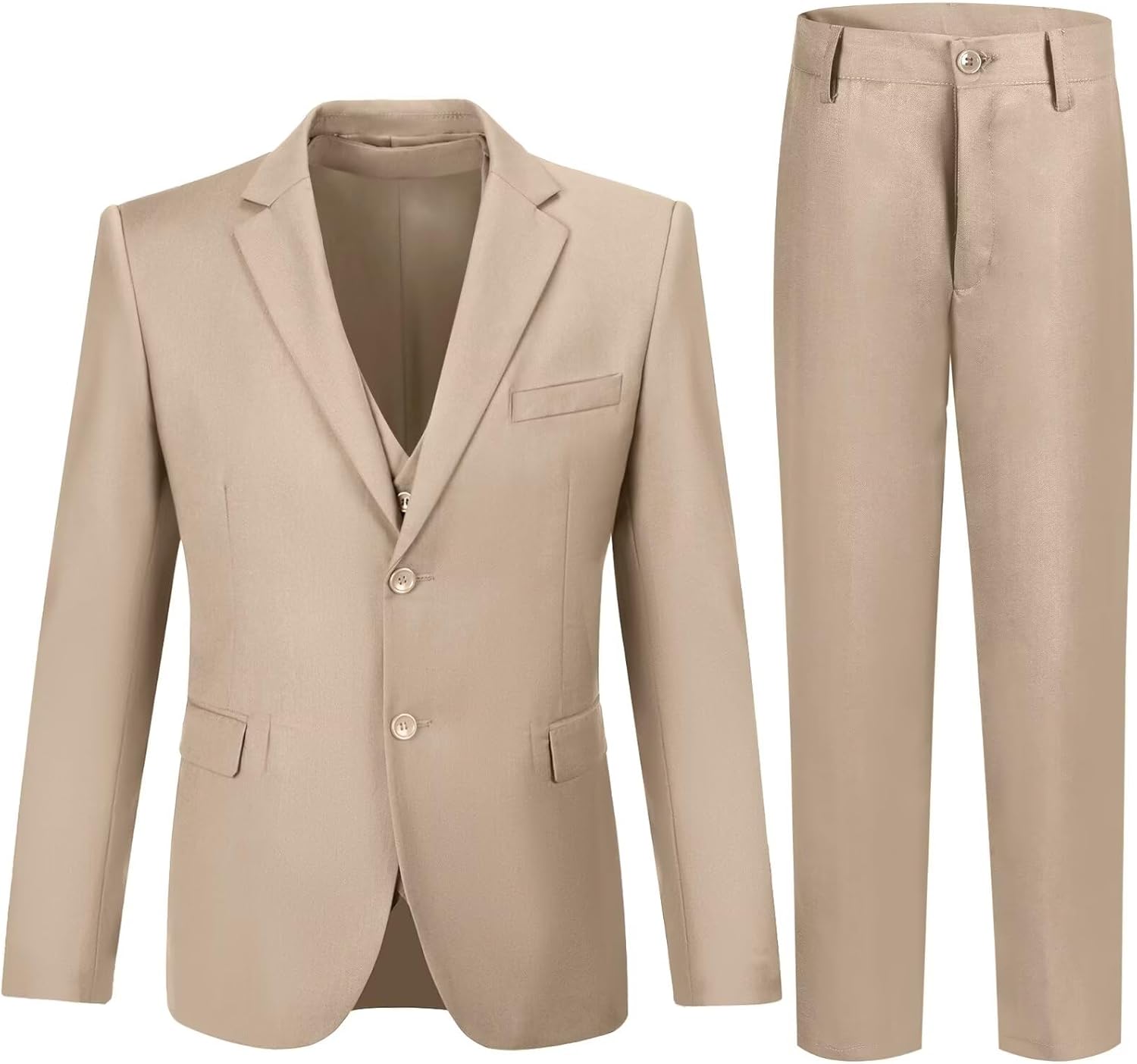 Boy's Slim Fit 3 Pieces Suit Set for Weddings and Parties
