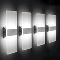ChangM Modern Wall Sconce 12W Set of 4 - Bright Cool White Lighting