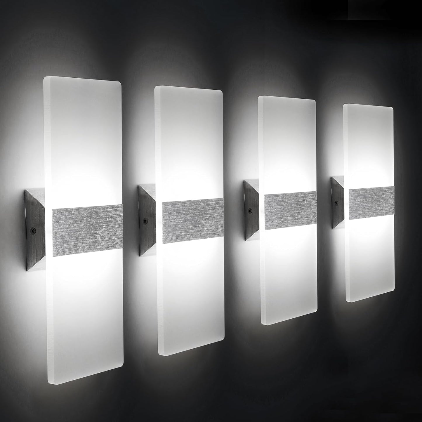 ChangM Modern Wall Sconce Set of 4 LED Wall Lamp for Home