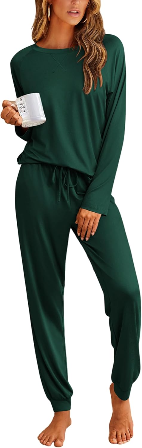 Ekouaer Pajamas Womens Long Sleeve Pj Set for Cozy Comfort