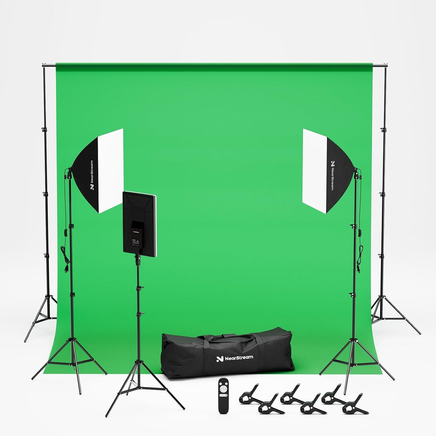 VK40 Professional Photography Lighting Kit with Green Backdrop