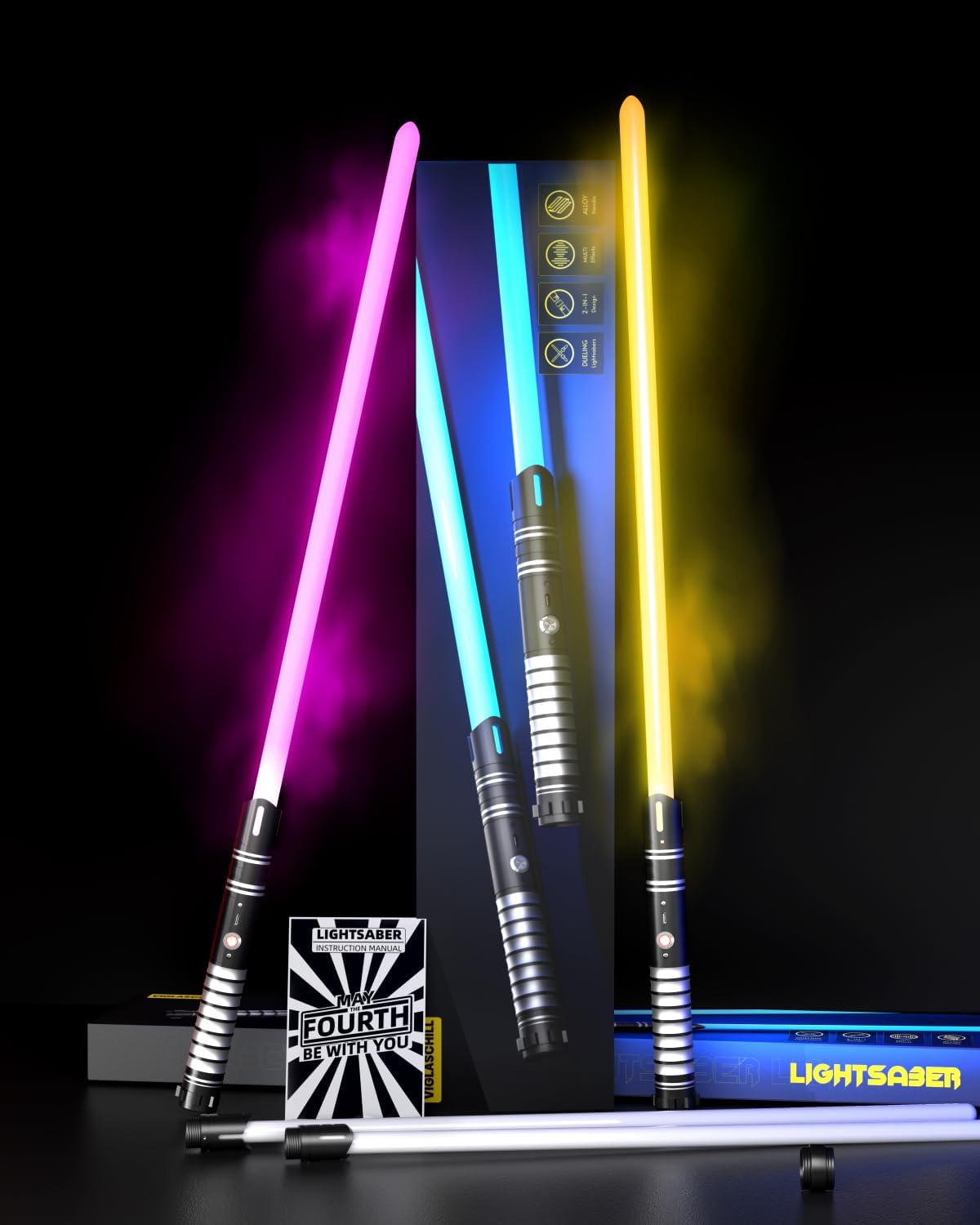 Rechargeable 2-in-1 Dueling Lightsabers Set