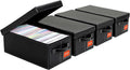 DVD Storage Box Black Faux Leather DVD Case with Lid - Sleek Stackable