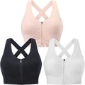 Post-Surgery Zip Front Sports Bra for Women - Wireless Medium Support