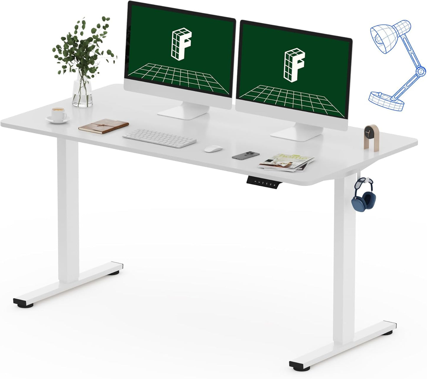 FLEXISPOT One-Piece Electric Standing Desk for Home Office