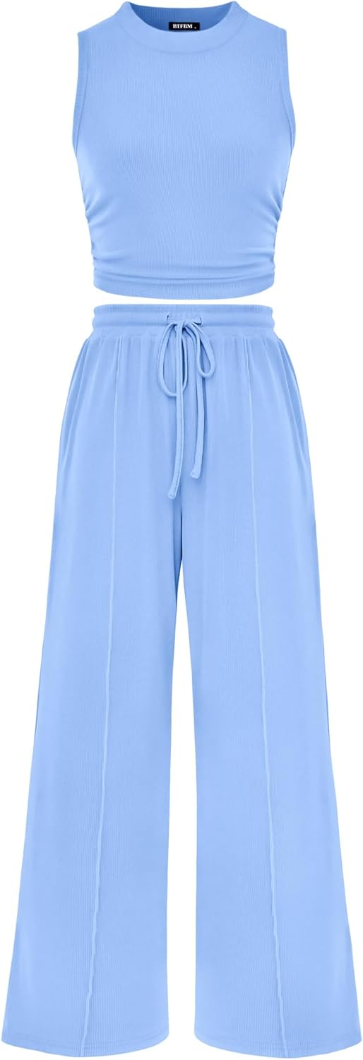 BTFBM Women Summer 2 Piece Outfits for Beach and Lounge Wear