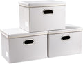 PRANDOM Collapsible Storage Bins with Lids for Home Organization