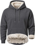 Sherpa Hoodie for Men - Heavyweight Fleece Lined Cold Weather Pullover