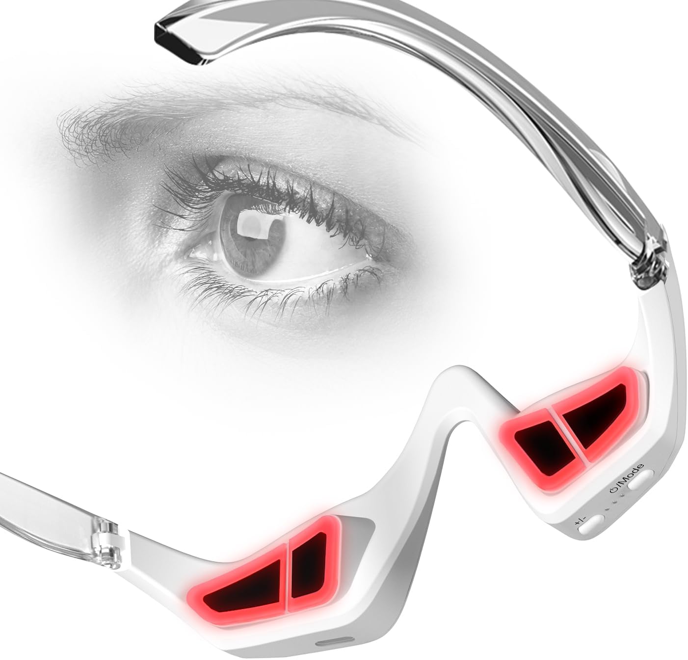 Under Eye Red Light Therapy Glasses for Puffiness Relief