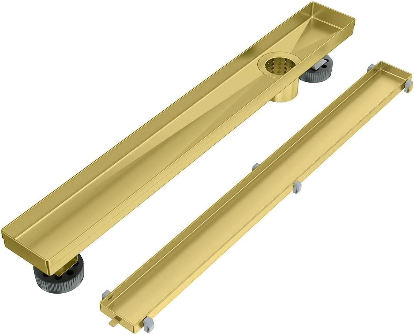 EXF Offset Linear Shower Drain 30 Inch Brushed Gold Design