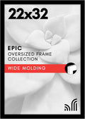 22x32 Poster Frame with Polished Plexiglass - Black Wide Molding